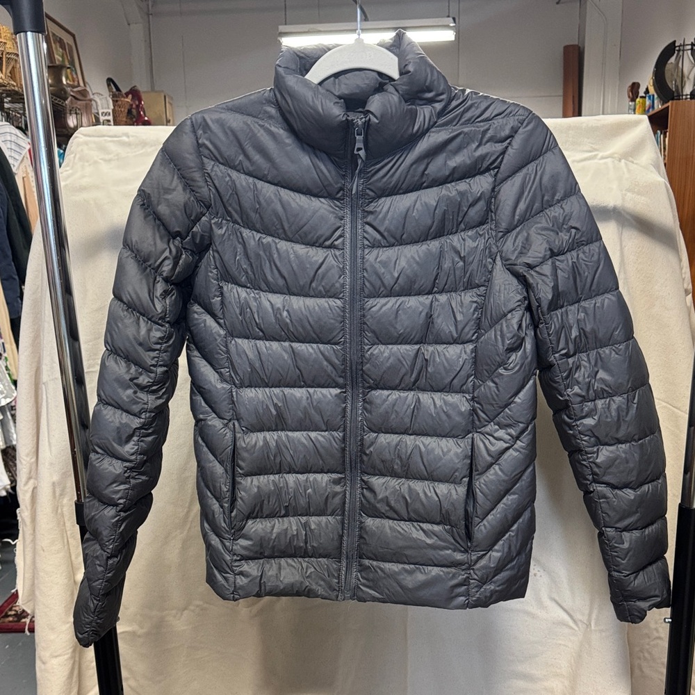 Aqua Charcoal Puffer Jacket